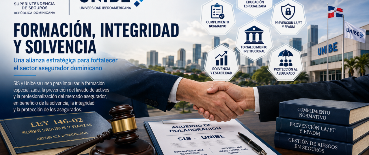 Seguros, Unibe, formación especializada del sector asegurador, prevención de lavado de activos, sector asegurador dominicano, C. Constantin Poindexter Salcedo, Janus Assurance Re