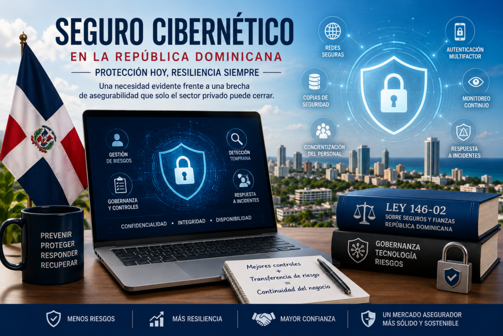 Janus Assurance Re, C. Constantin Poindexter Salcedo, seguro cibernético, ciberseguridad, República Dominicana, ransomware, brecha de asegurabilidad, gestión de riesgos, CNCS, cobertura cibernética