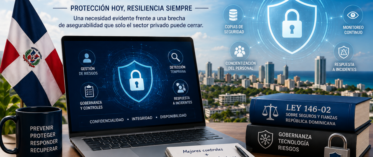 Janus Assurance Re, C. Constantin Poindexter Salcedo, seguro cibernético, ciberseguridad, República Dominicana, ransomware, brecha de asegurabilidad, gestión de riesgos, CNCS, cobertura cibernética